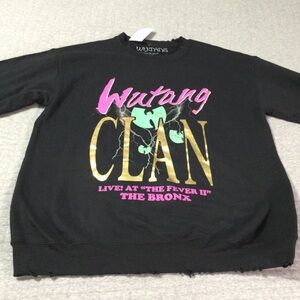 Wu-Tang Clan Black Distressed Crew Neck Sweatshirt Size M